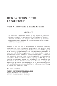 risk aversion in the laboratory