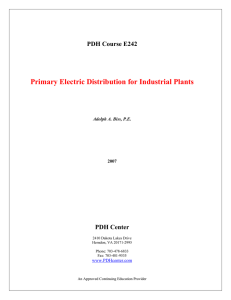 Primary Electric Distribution for Industrial Plants