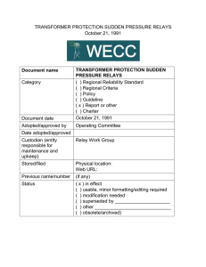 Transformer Protection Sudden Pressure Relays