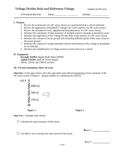 Voltage Divider and Reference Voltage Lab