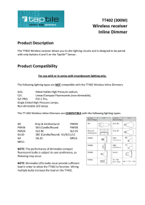 Wireless receiver Inline Dimmer Product Description