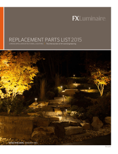 REPLACEMENT PARTS LIST2015