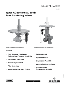 Types ACE95 and ACE95Sr Tank Blanketing Valves