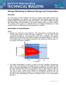 Nitrogen Blanketing for Methanol Storage and