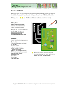 Making a PCB using an etch tank