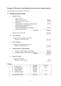 Example of Electrical Load Estimation (for total power supply capacity)