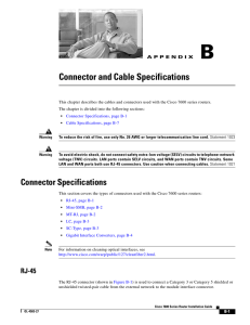 Connector and Cable Specifications