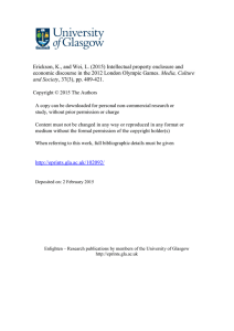 Erickson, K., and Wei, L. (2015) Intellectual property enclosure and