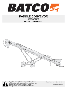 Paddle Belt Conveyor Operation Manual