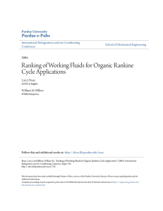 Ranking of Working Fluids for Organic Rankine Cycle Applications
