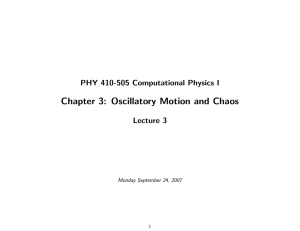 Chapter 3: Oscillatory Motion and Chaos