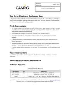 Top Drive PB152 - Electrical Enclosure Door