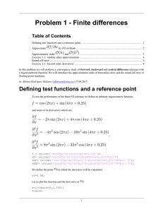 Problem 1 - Finite differences