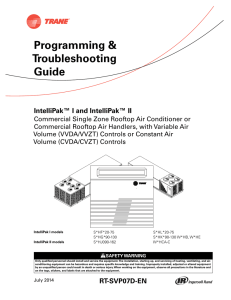 Programming and Troubleshooting Guide - IntelliPak I and