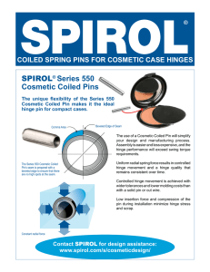 SPIROL Coiled Spring Pins for Cosmetic Case Hinges