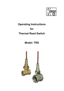 TRS - Thermal Reed Switch Operation Instructions