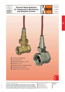 Thermal Reed Switches for Temperature Monitoring and Setpoint