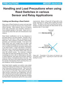 Reed Switch Precautions - Standex