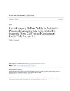 Credit Company Did Not Nullify Its Anti