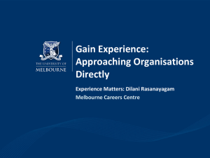 Gain Experience: Approaching Organisations