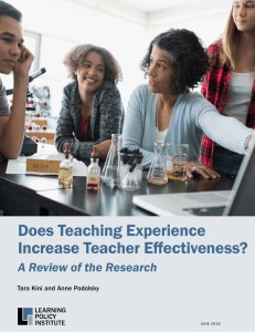 Report: Does Teaching Experience Increase Teacher Effectiveness