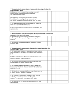 1 The student will demonstrate a basic understanding of culturally