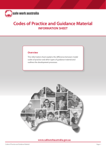 Codes of Practice and Guidance Material