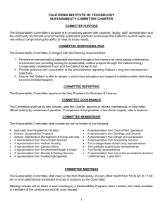 california institute of technology sustainability committee charter