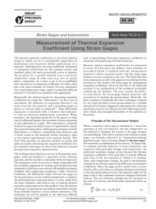 Coefficient of Thermal Expansion