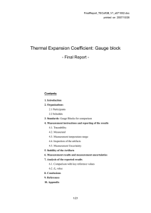 Thermal Expansion Coefficient: Gauge block