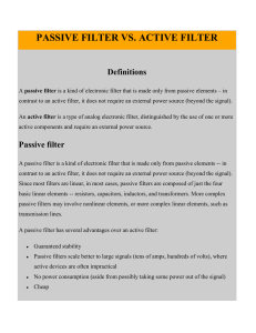 PASSIVE FILTER VS. ACTIVE FILTER - IDC