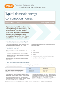 Typical domestic energy consumption figures