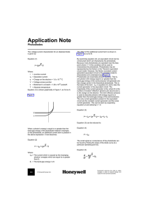 Application Note - Honeywell Sensing and Control