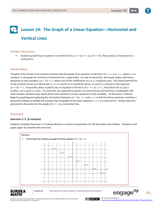Lesson 14: The Graph of a Linear Equation—Horizontal and Vertical