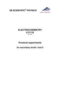 3B SCIENTIFIC PHYSICS ELECTROCHEMISTRY U11110 Practical