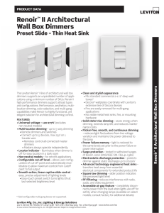 Renoir™ II Architectural Wall Box Dimmers