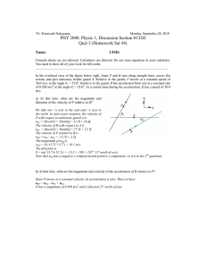 PHY 2048: Physic 1, Discussion Section 0132H Quiz 3 (Homework