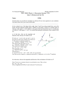 PHY 2048: Physic 1, Discussion Section 7193 Quiz 3 (Homework