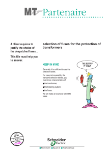 Selection of fuses for the protection of transformers