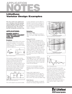 Varistor Design Examples