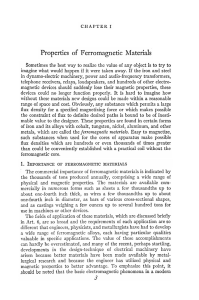 Properties of Ferro magnetic Materials