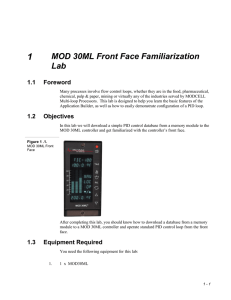 MOD 30ML Front Face Familiarization Lab