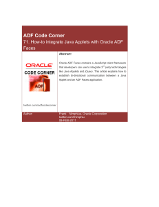 ADF Code Corner: How-to integrate Java Applets with Oracle ADF