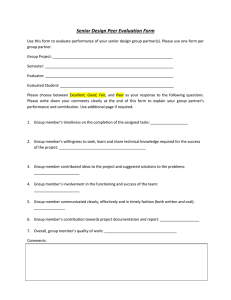 Senior Design Peer Evaluation Form