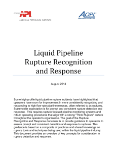 Liquid Pipeline Rupture Recognition and Response