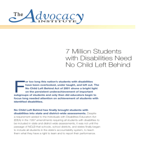 7 Million Students with Disabilities Need No Child Left Behind