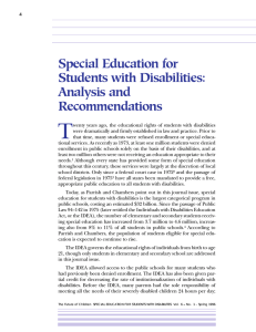 Special Education for Students with Disabilities: Analysis and