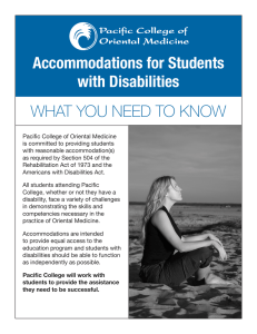 Accommodations for Students with Disabilities WHAT YOU NEED