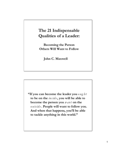 The 21 Indispensable Qualities of a Leader: