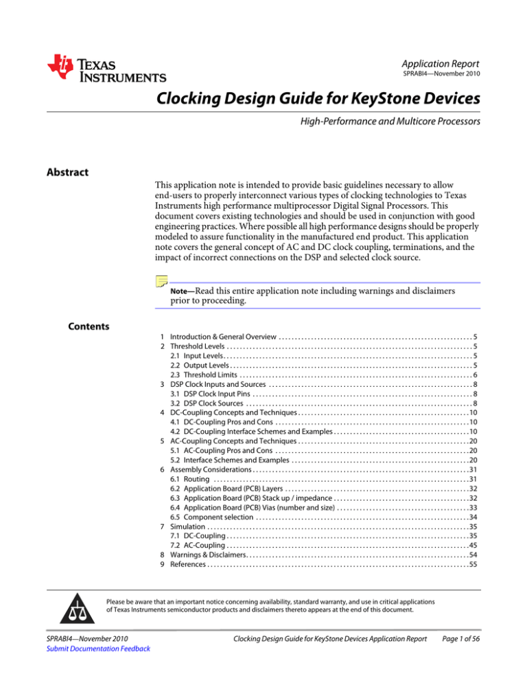 Clocking Design Guide for KeyStone Devices